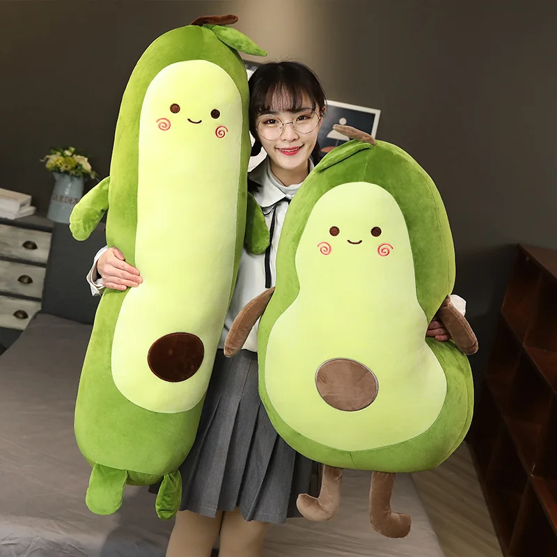 53~115cm NEW Happy Squishy Stuffed Avocado Doll Soft Green Fruit Plant Plush Toy Snuggle Buddy Xmas Gift 3