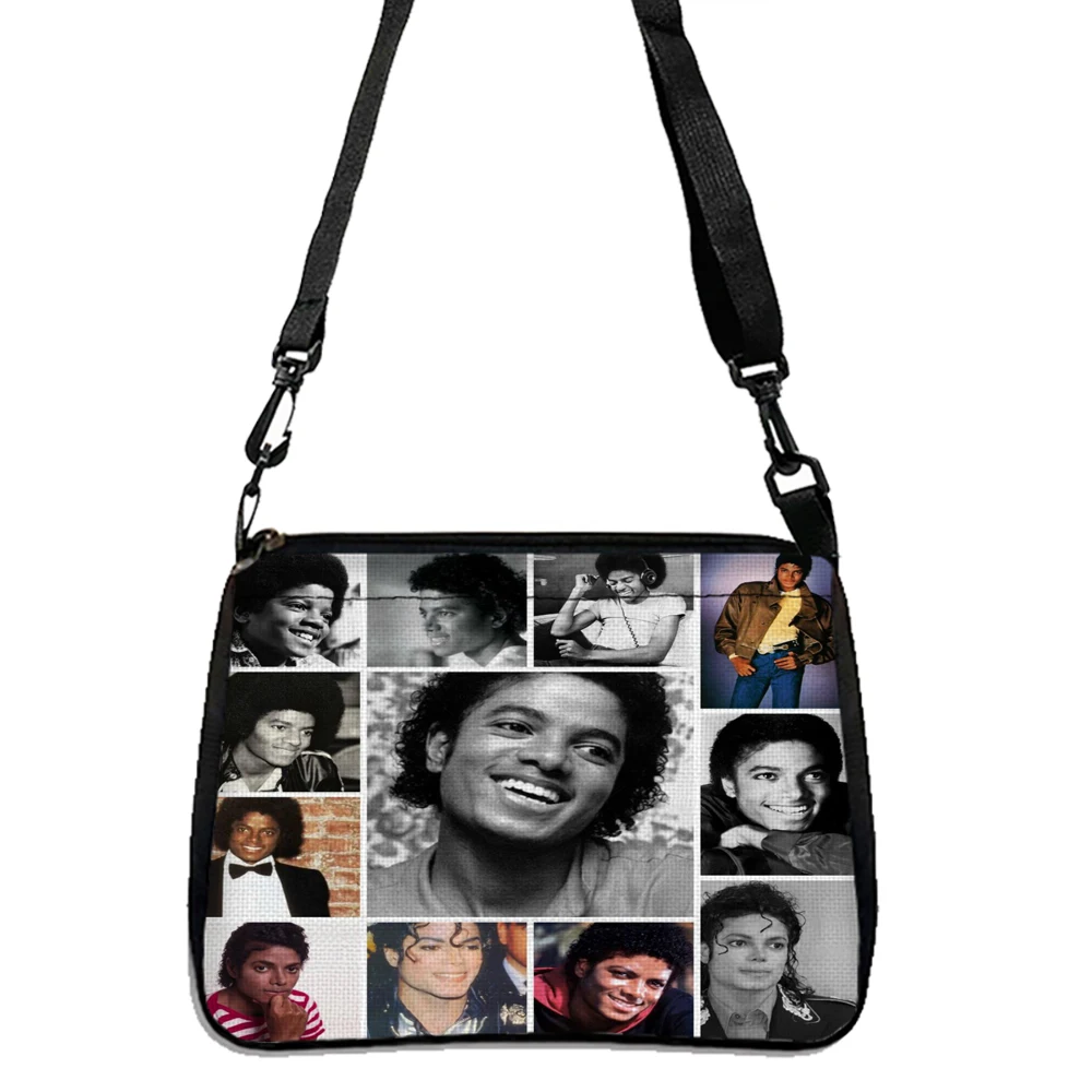 Bolso de estudiante de dibujos animados lindo de Michael Jackson, bolso de hombro de gran capacidad, reutilizable para desplazamientos diarios 5,23