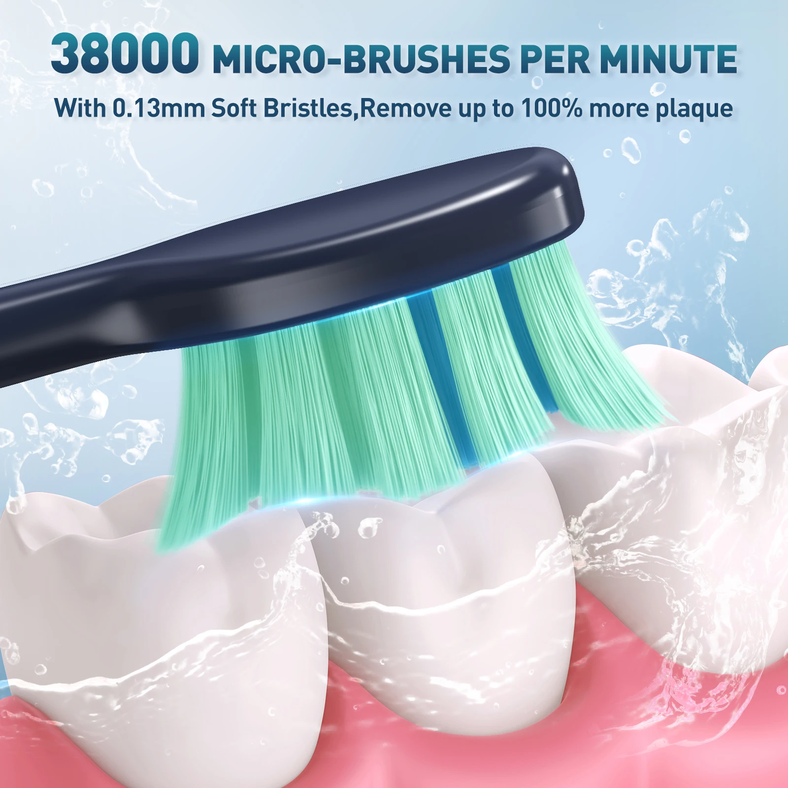 Sejoy JS10-1 Electric Sonic Toothbrush with 10 pcs Replacement Heads Rechargeable Waterproof Electronic Tooth Brushes 3