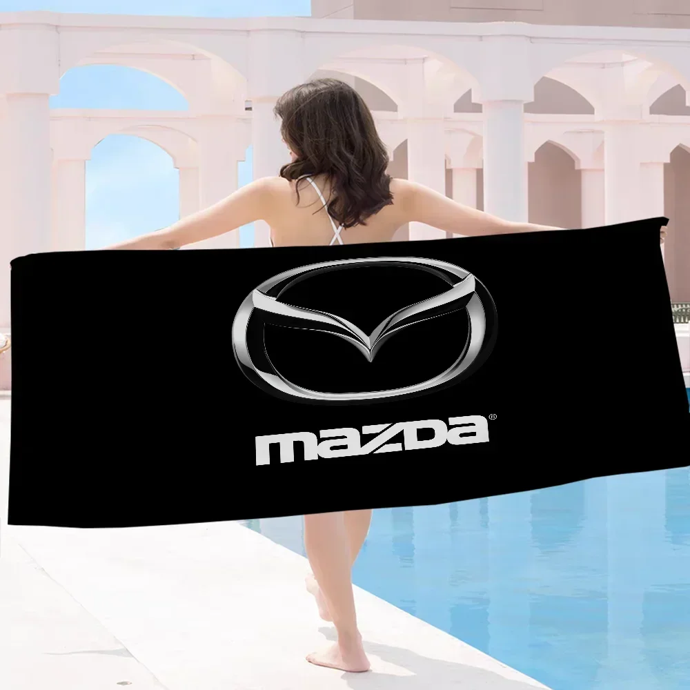 Auto Logo M-Mazda Beach Towels Shower Towel Sauna Travel Spa Microfiber Quick Dry Gym Accessories Cute Room Decor 6