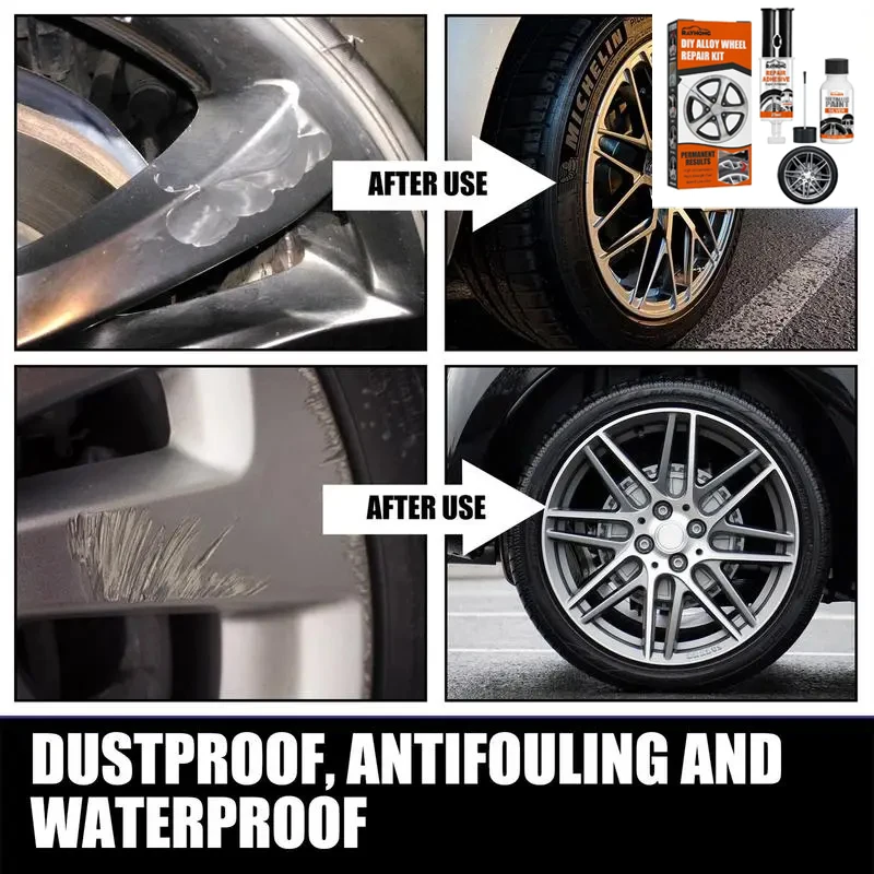 Carro-DIY-Alloy-Wheel-Repair-Adhesive-Kit-Silver-Paint-Fix-Tool-Auto ...
