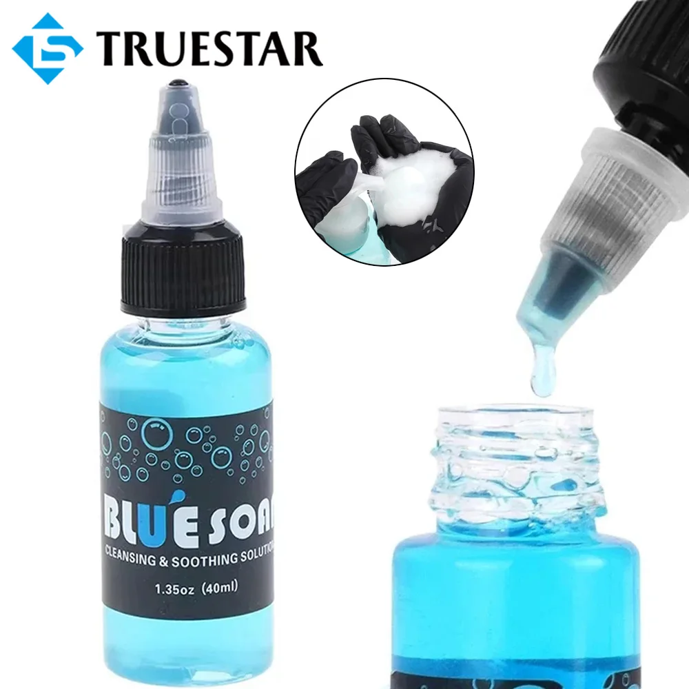 

40ML Microblading Tattoo Blue Soap Cleaning and Soothing Solution Avoiding skin Irritation Blue Algae for Tattoo Clean Supplies