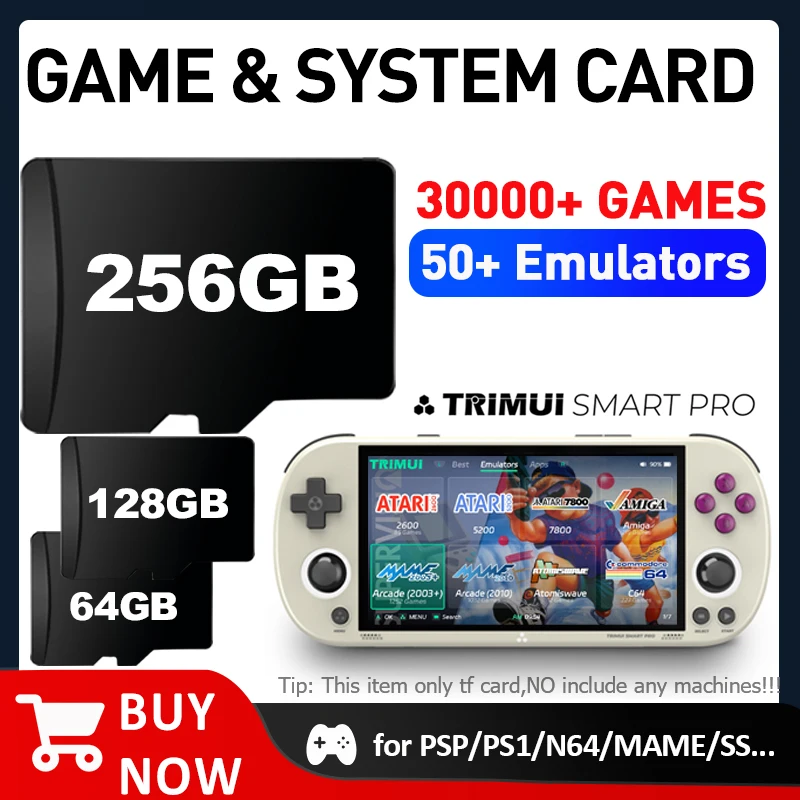 thumbnail image 1 of Tarjeta de sistema de juego para consola de juegos Trimui Smart pro Tarjeta de memoria TF 30000+ juegos retro para PSP/PS1/SS/MAME/Arcade Plug and Play, 1 of 5