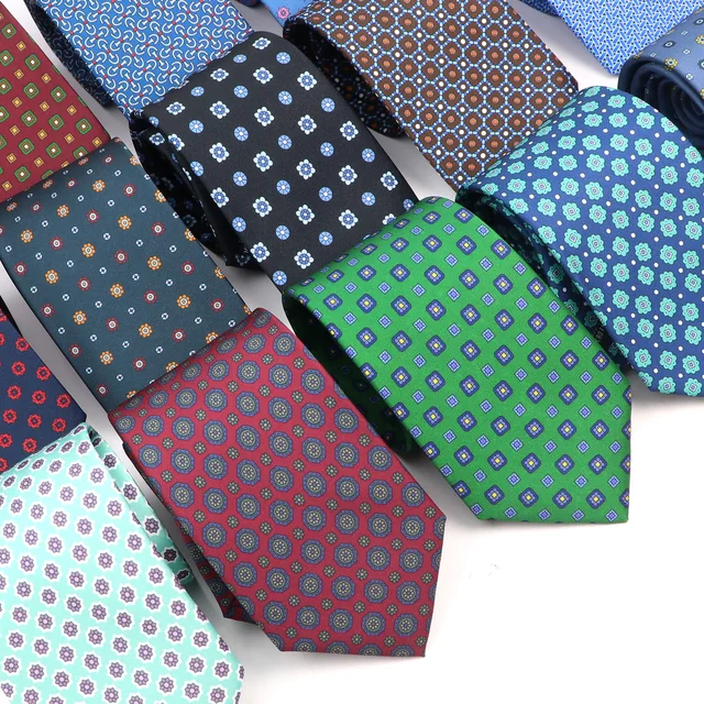 New Men's Silk Tie Classic Dot Paisley Flower Jacquard Soft Necktie Accessories Daily Wear Cravat Wedding Business Party Gift