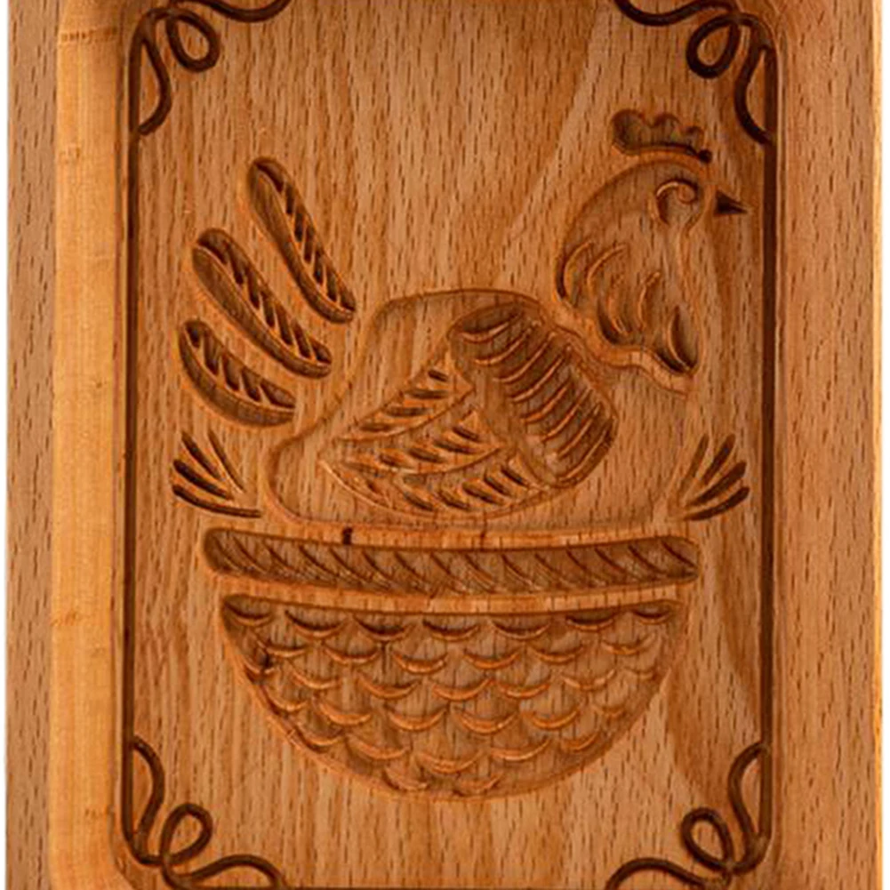 Wooden Cookie Mold Cutter Gingerbread 3D Cake Embossing Baking Bakery Gadgets