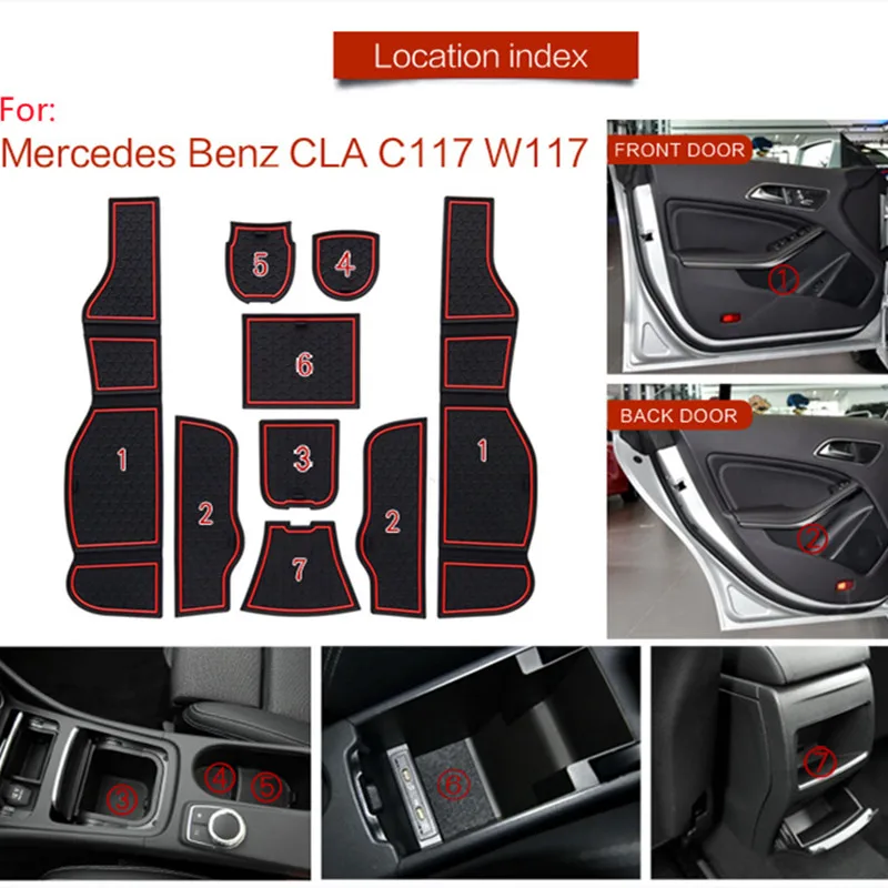 Нескользящая Подставка под ворота для Mercedes Benz CLA C117 W117 2014 - 2018 180 200 220
