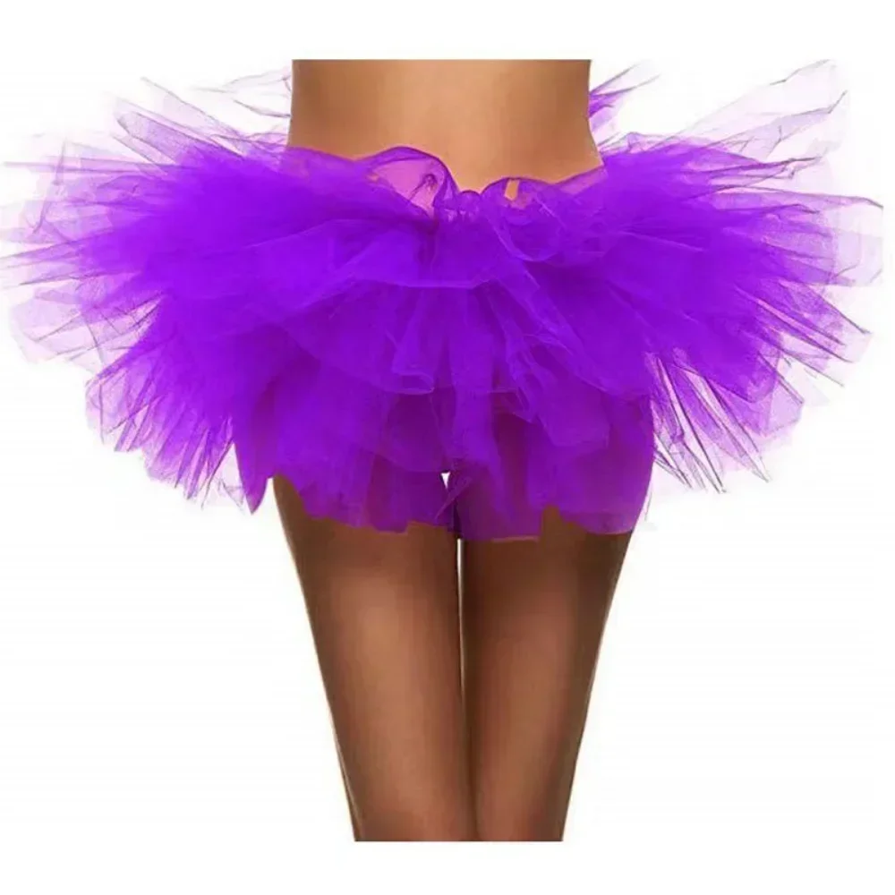 Sexy Adult Women's Half Skirt 5 Layers Tulle Puffy Skirt Ballet Short  Party Nightclub Mini Skirt Performance Event Costume 5