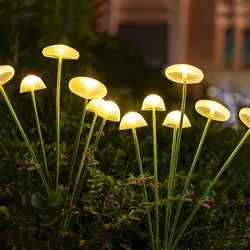 Solar - Powered LED Jellyfish Mushroom Lamp for Outdoor Decor and Lighting (Warm White)