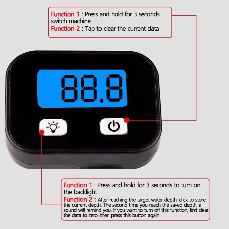 Backlight Waterproof Portable Raft Fishing Line Length Counter Digital Fishing Finder Line Length Depth Gauge Accessories Meters fishing accessories,fishing tools,fishing tool,fishing tackle