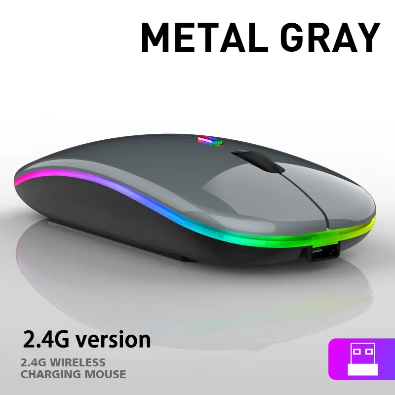 Wireless Mouse RGB Rechargeable Bluetooth Mouse 2.4G Silent Mause Ergonomic Mini Mouse USB Optical Mice For PC laptop Computer 