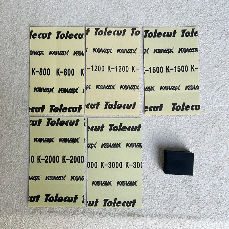 Sanding discs Sandpaper set Polish sand paper Sanding sticks Sandpaper tools Mini sandpaper kit 5 types of Kovax Tolecut adhesive grinding plates (29 x 35 mm x 8 pieces) from K800 to K3000 1 piece per sheet+Toleblock S gri