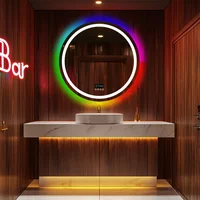LUVODI 32" Round Lighted RGB Bluetooth Bathroom Mirror Dimmable Anti-Fog Vanity Mirror with 360° Stereo Bluetooth Speakers - Image 2