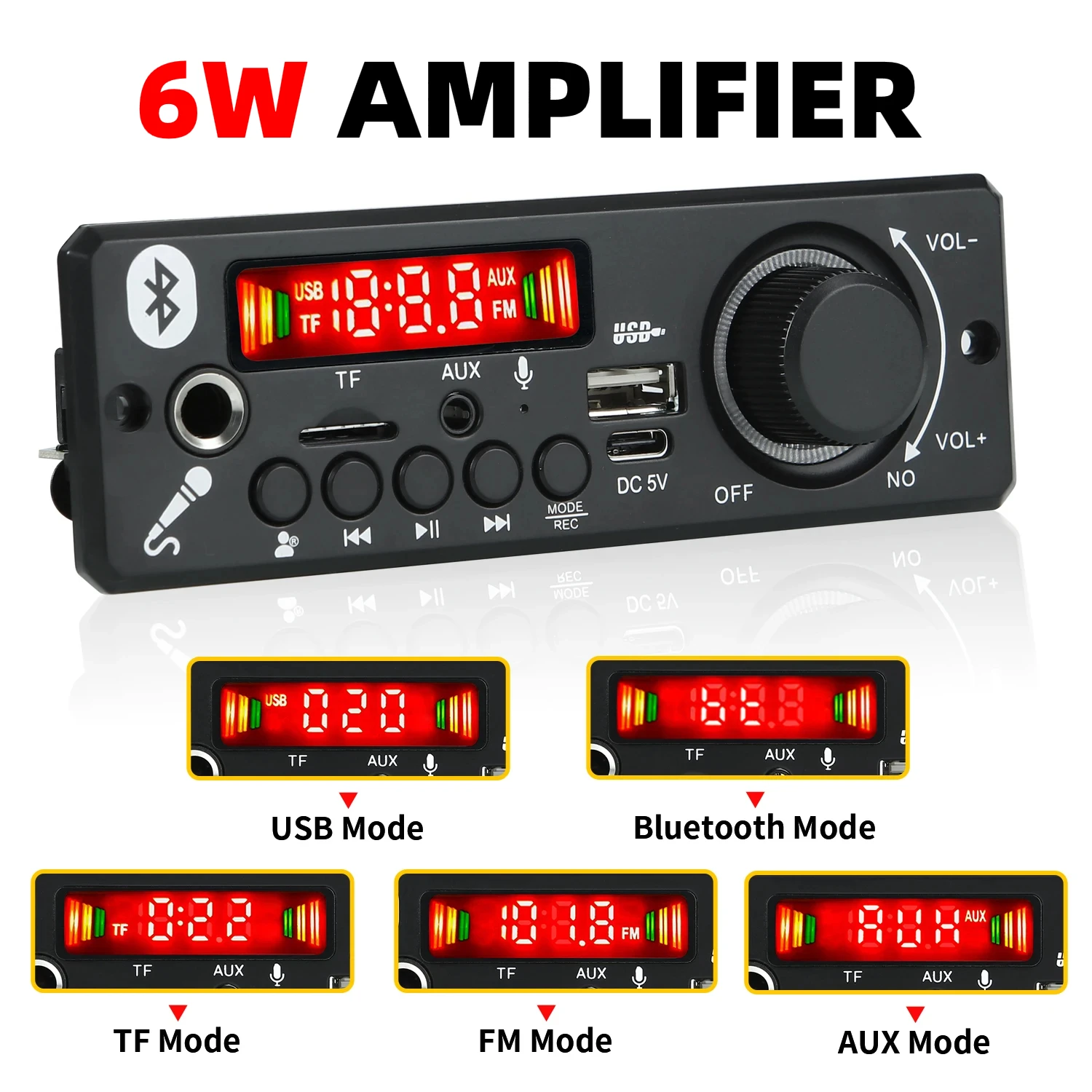 블루투스 5.0 디코더 보드, 6W DIY 앰프, 5V 6.5mm 마이크, FM 라디오, TF USB 자동차 오디오 음악 플레이어 스피커, 볼륨 조절 Best Top5 블루투스 5.0 디코더 보드, 6W DIY 앰프, 5V 6.5mm 마이크, FM 라디오, TF USB 자동차 오디오 음악 플레이어 스피커, 볼륨 조절 Best Top5