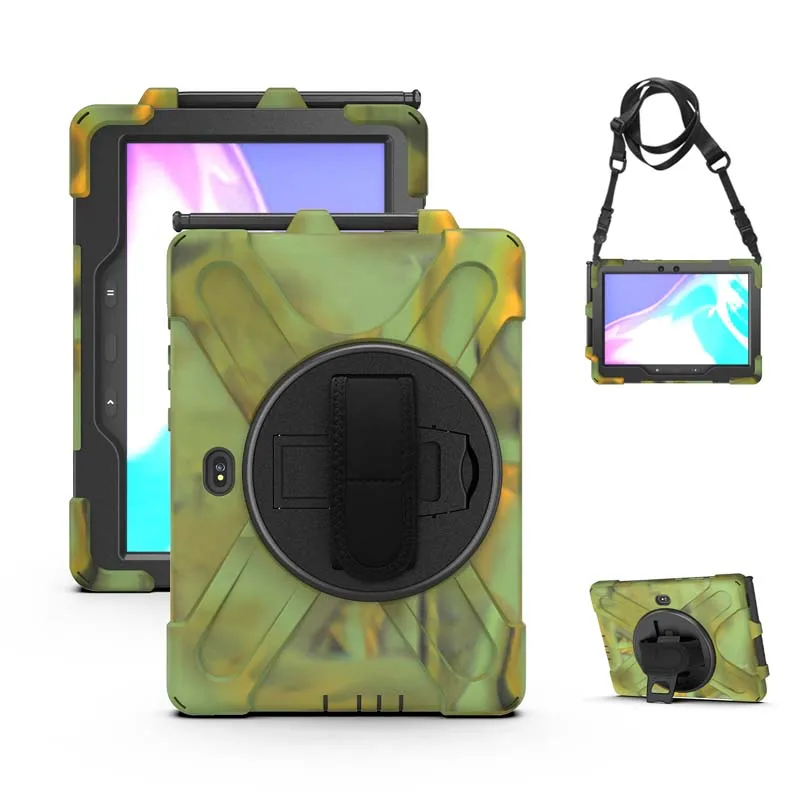 Durable Silicone Protective Case with 360° Stand, Pen Slot, and Shoulder Strap