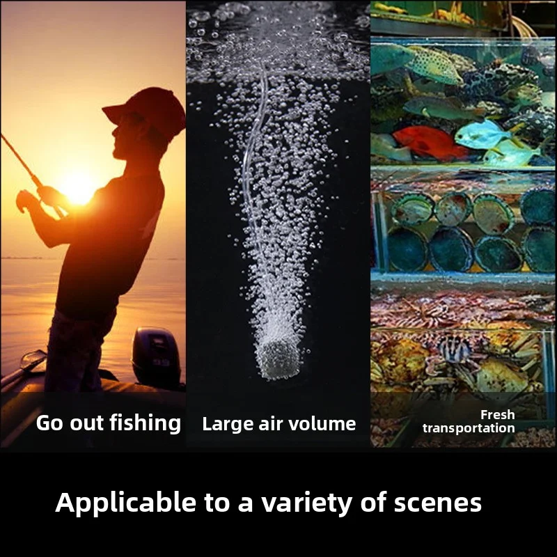 Portable Air Pump for Aquarium Fish Tank, Oxygen Pump with Air Stone for Aquatic Pets Home Garden Fishing Supplies