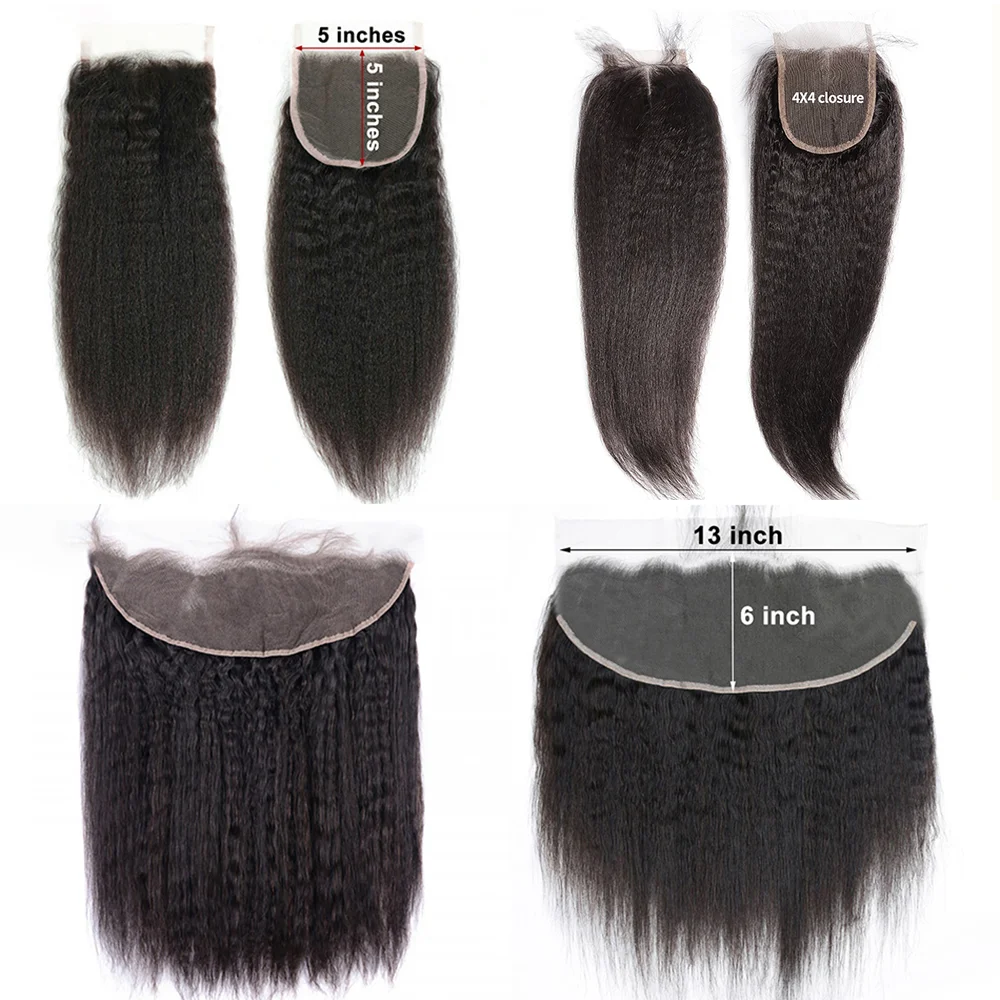 Human Hair Wigs Human Hair Closure Maxine Kinky Straight 4x4 5x5 Lace Closure Frontal Only 13x4 13x6 Ear to Ear Yaki Straighti Lace Frontal HD Closure