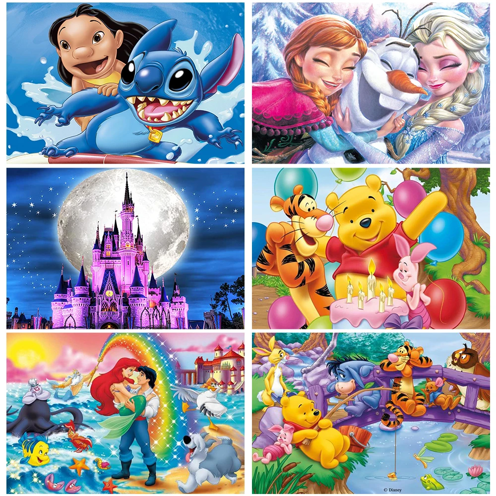 

Disney 5D DIY Full Diamond Embroidery Cartoon Princess Diamond Painted Cross-stitch Rhinestone Fashion Home Decor DIY Wholesale