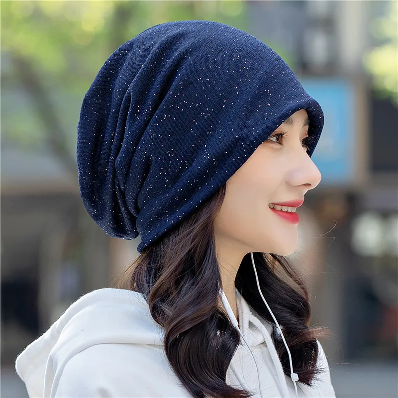 Women Summer Silver Dot Breathable Sun Hat Spring Autumn Windproof Warm Pregnant Confinement Cap Multifunction Headscarf W52 2