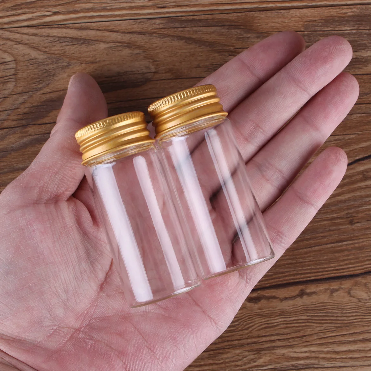 24 pieces 30ml 30*70mm Glass Bottles with Golden Aluminum Lids Glass Jars Glass Vials for Wedding Crafts Gift 3