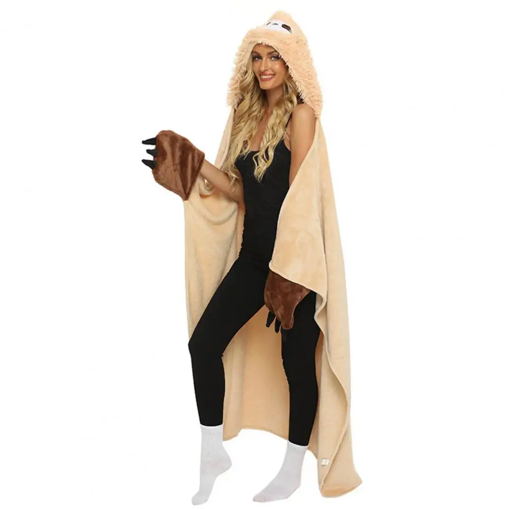 

Sloth Blanket Super Soft Hooded Blanket for Adults Cozy Plush Cloak Wrap with Fuzzy Warmth for Home Bedroom Comfort Cozy Sloth