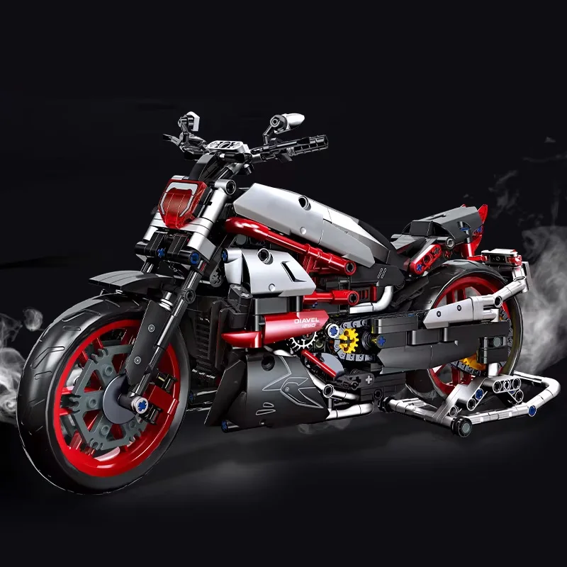 Technical Motorcycle Model 896PCS Building Blocks Moto Racing Motorbike City Vehicle Sets Off Road MOC Kits Brick Toys Boy building block toy assemble toy