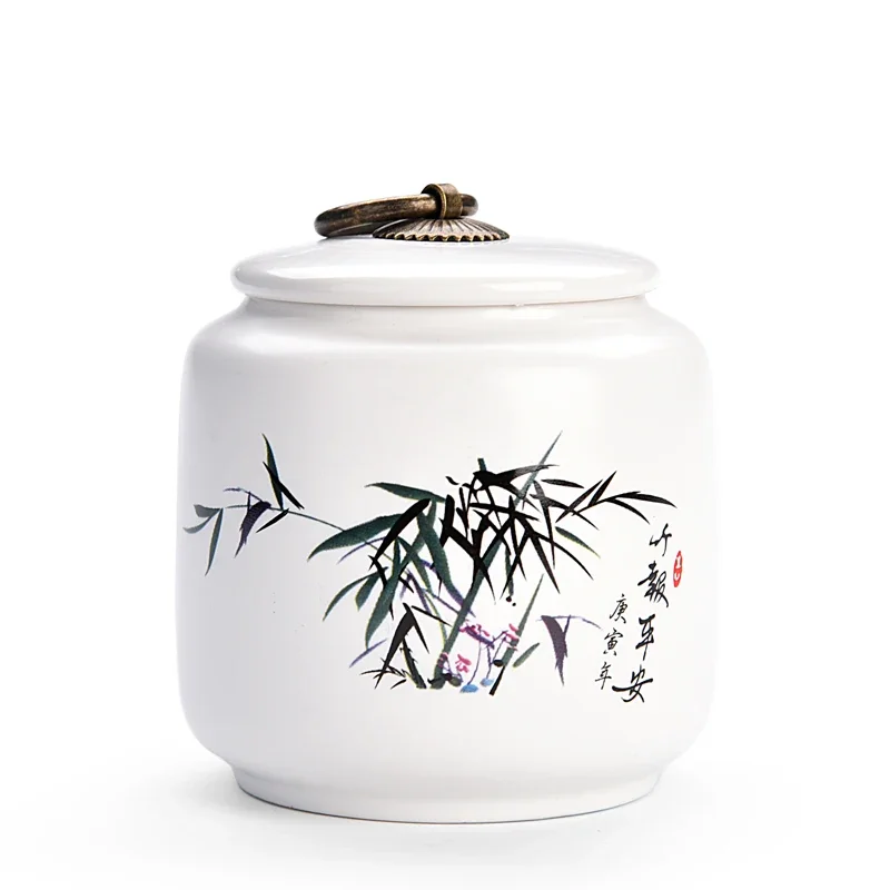 Household Sealed Tea Box Ceramic Storage Jar With Lid
