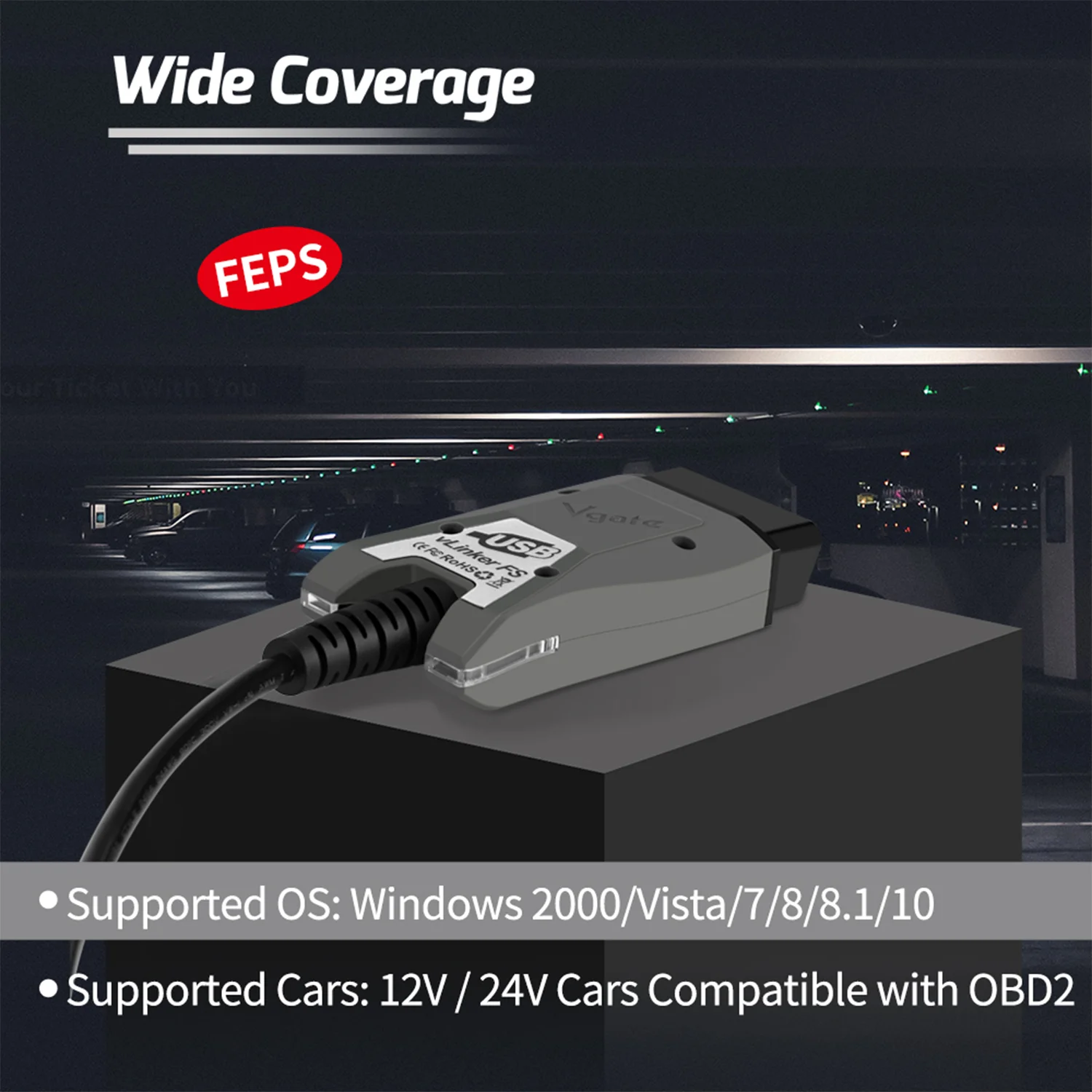 vLinker FS ELM 327 USB FORScan OBD2 Automotive Scanner OBD2 Car Diagnostic Tools MS/HS CAN OBDII Interface Tools For Maz-da 4
