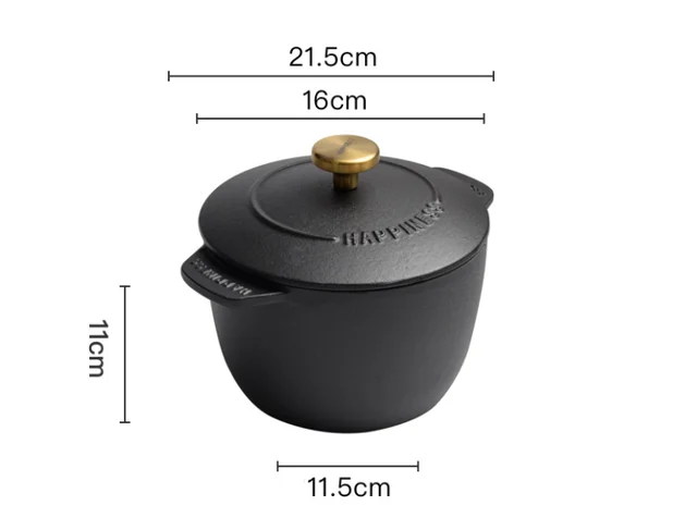 16CM Black Cast Iron Dutch Oven Soup Pot Small Cauldron With Lid Saucepan  Casserole Kitchen Accessories Cooking Tools - AliExpress