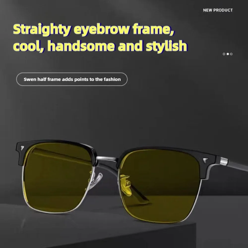 2PCS Unisex Yellow Lenses Night-Vision Glasses Driving Glasses Ultra Light Sunglasses