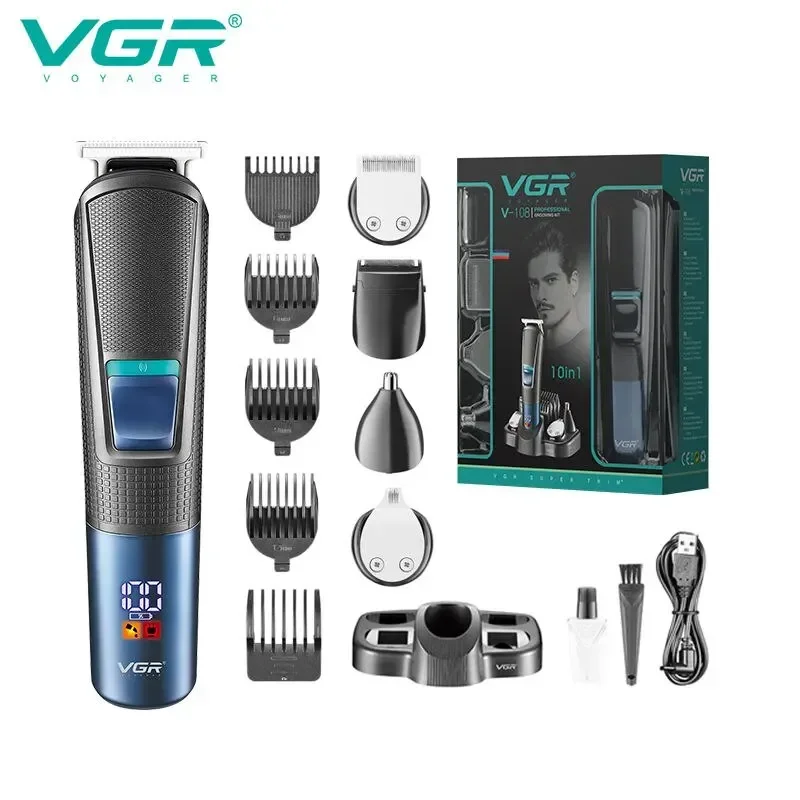 VGR 5 in 1 Mens Grooming Kit Professional Electric Shaver Beard and Nose Hair Trimmer Barber Hair Clipper Set V-108 4