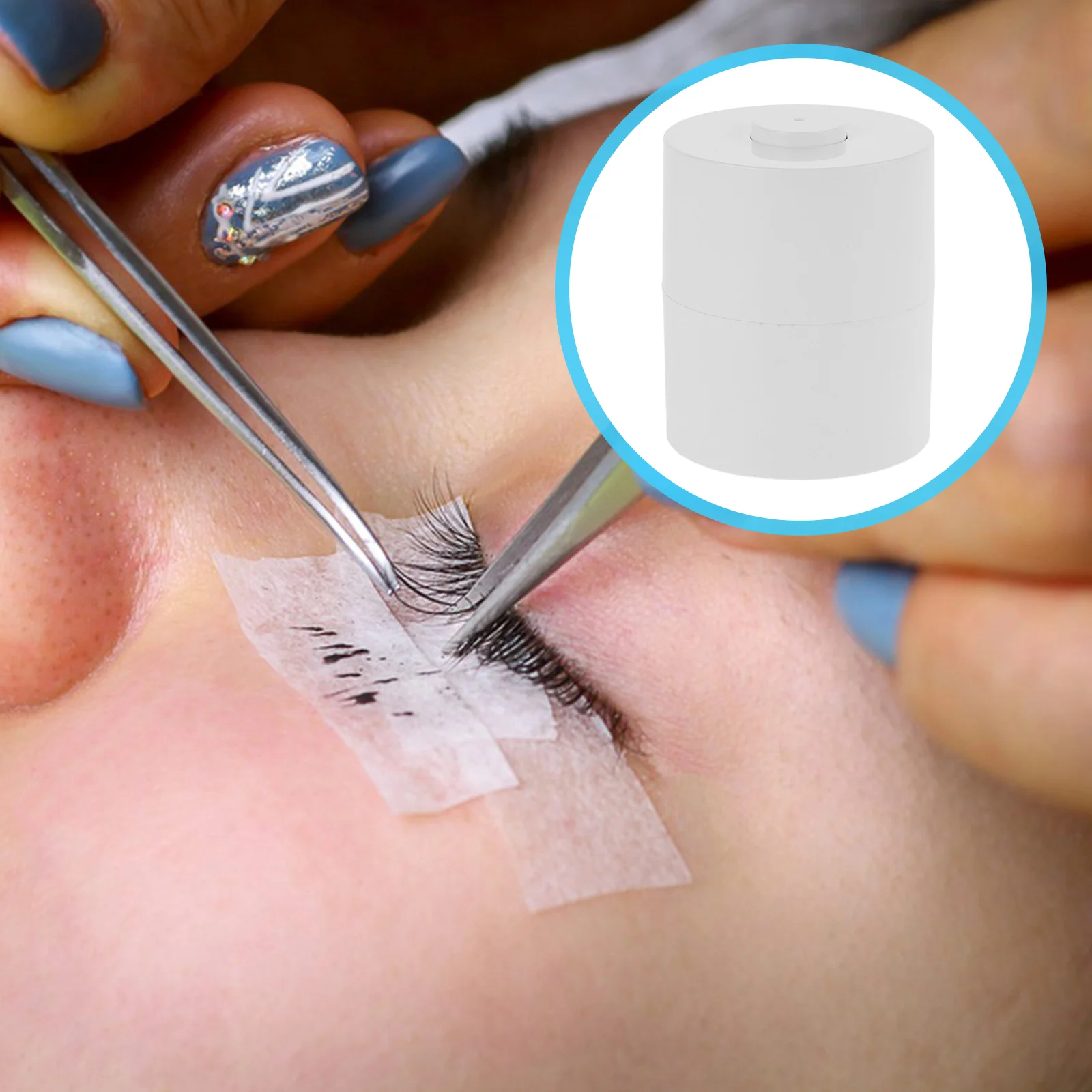 

Eyelash Glue Storage Jar Extension Supplies Holder for Extensions White Plastic