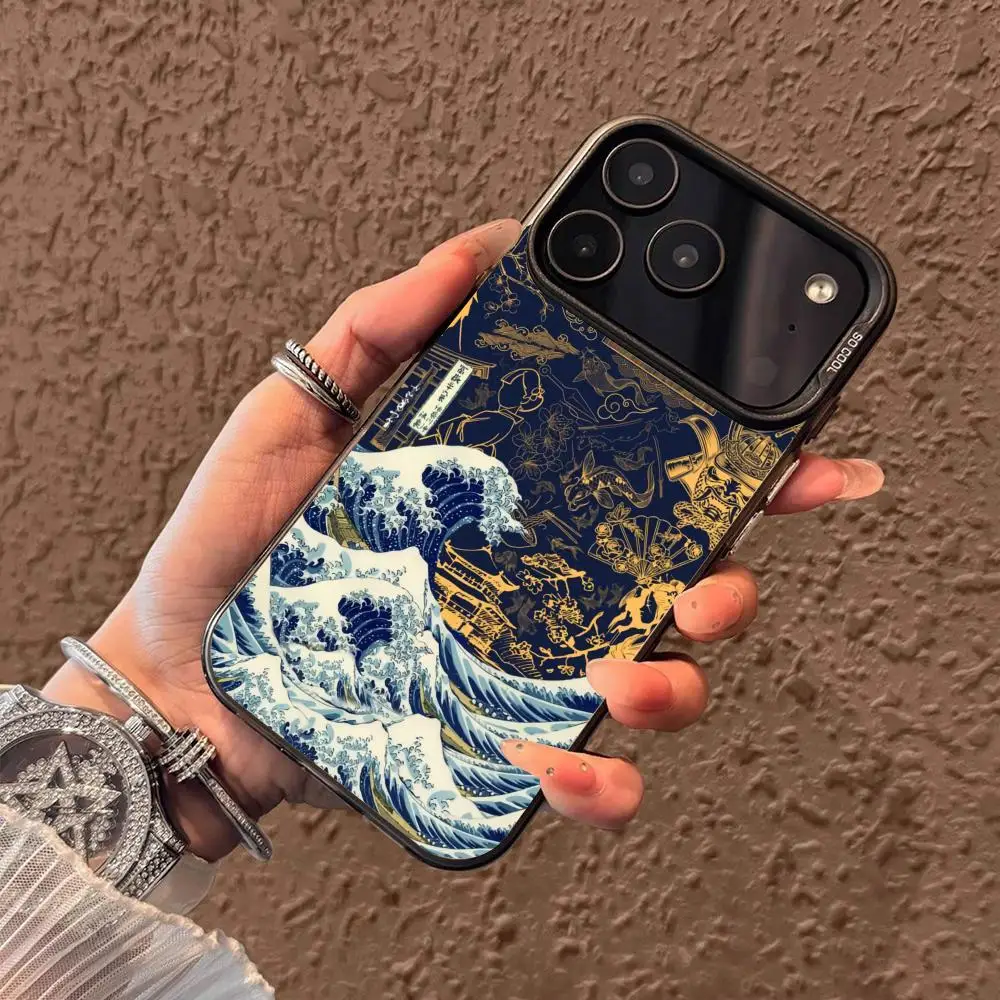 Kreative Wellenmuster-Handyhülle, geeignet für iPhone 17 16 15 14 13 12 11 Pro/Max/Plus, sturzsicher und stoßfest. – Detail 3