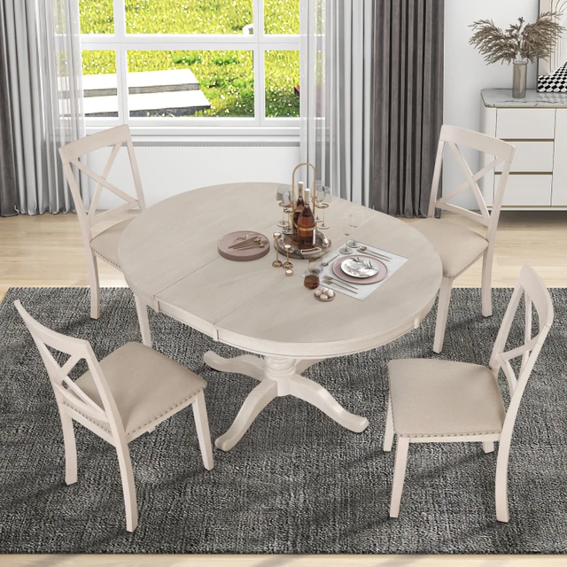 Juego De mesa De Comedor grande y moderna, set De 4 sillas, tocador redondo  para maquillaje, cocina, muebles De jardín - AliExpress