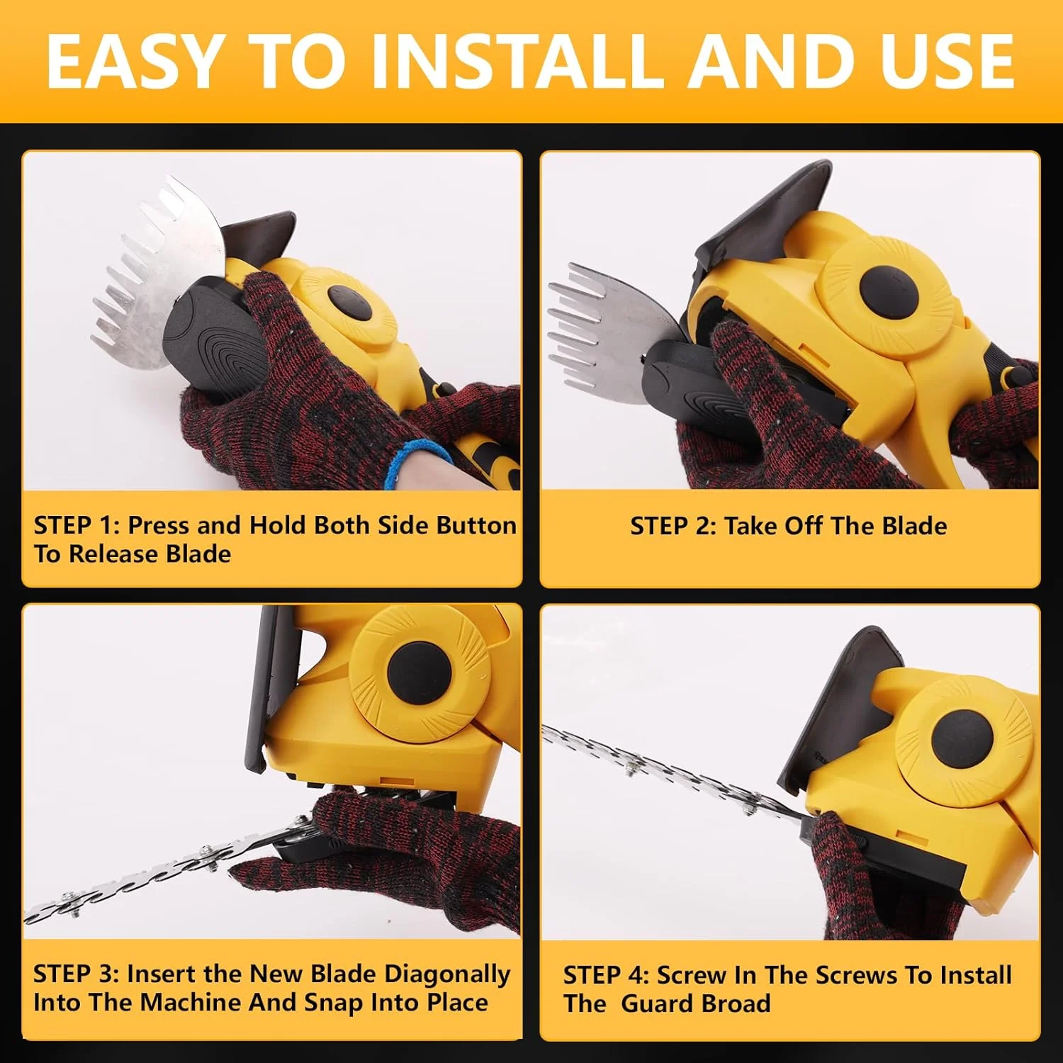 2 in 1 Handheld Cordless Hedge Trimme Electric Grass Trimmer 1500RPM for Garden, Lawn for DE-Walt 20V MAX Battery 5