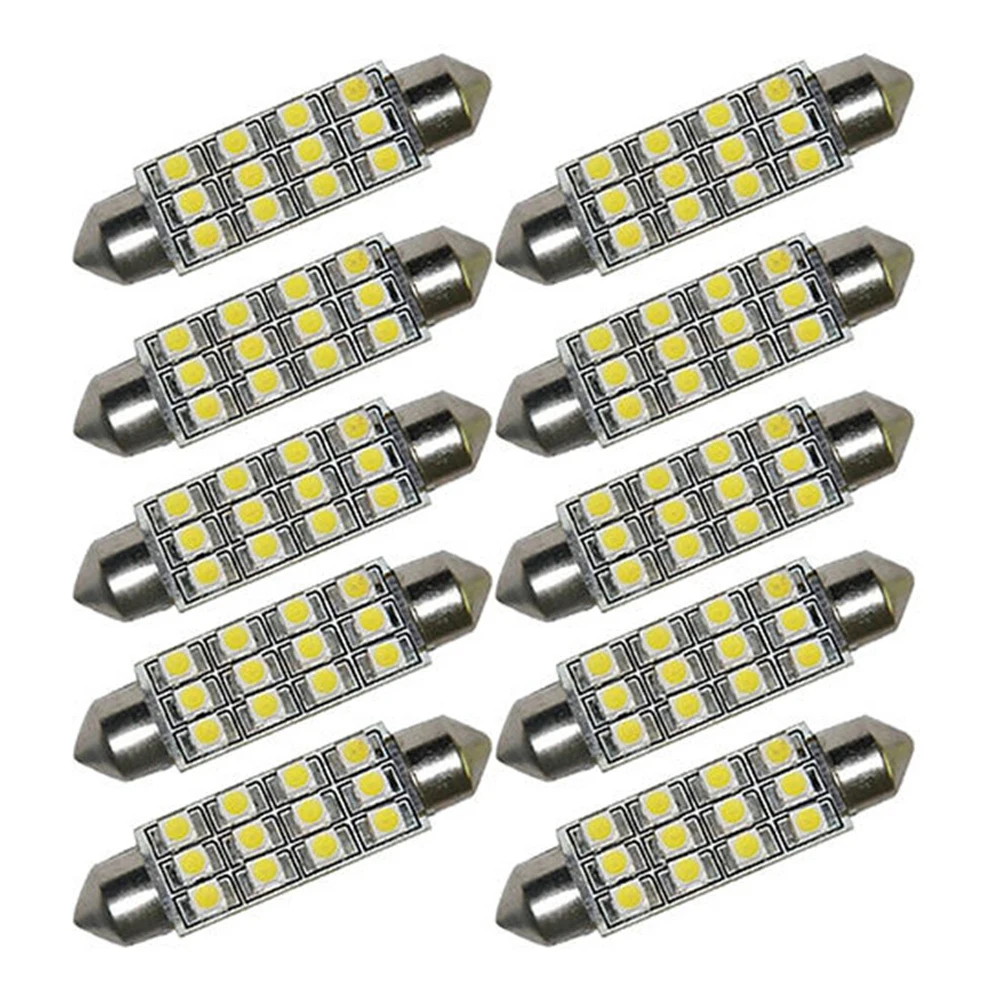 20/10/5PCS 12 LED 3528-SMD 12V Light for Car Interior Ceiling Trunk License Plate Dome