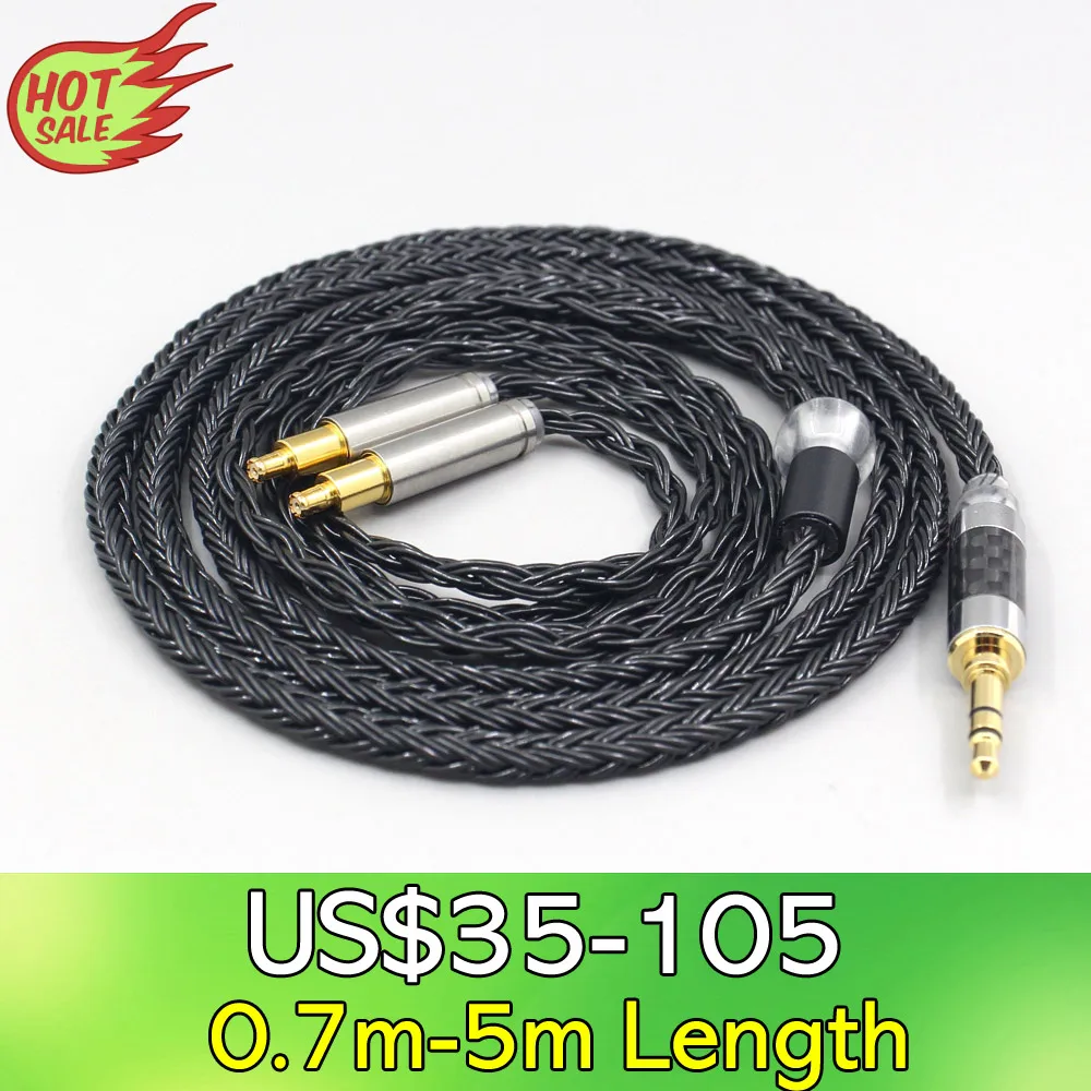 

LN007430 16 Core 7N OCC Black Braided Earphone Cable For Audio Technica ATH-ADX5000 ATH-MSR7b 770H 990H A2DC Headphone