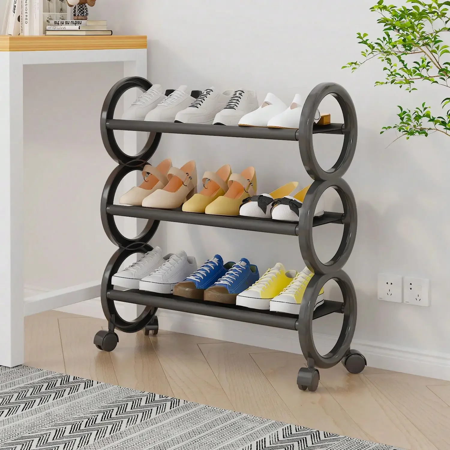 3/4Tiers Multi-functional Minimalist Shoe Racks Removable Storage Rack Dustproof and Waterproof Shoe Organizers Shelves