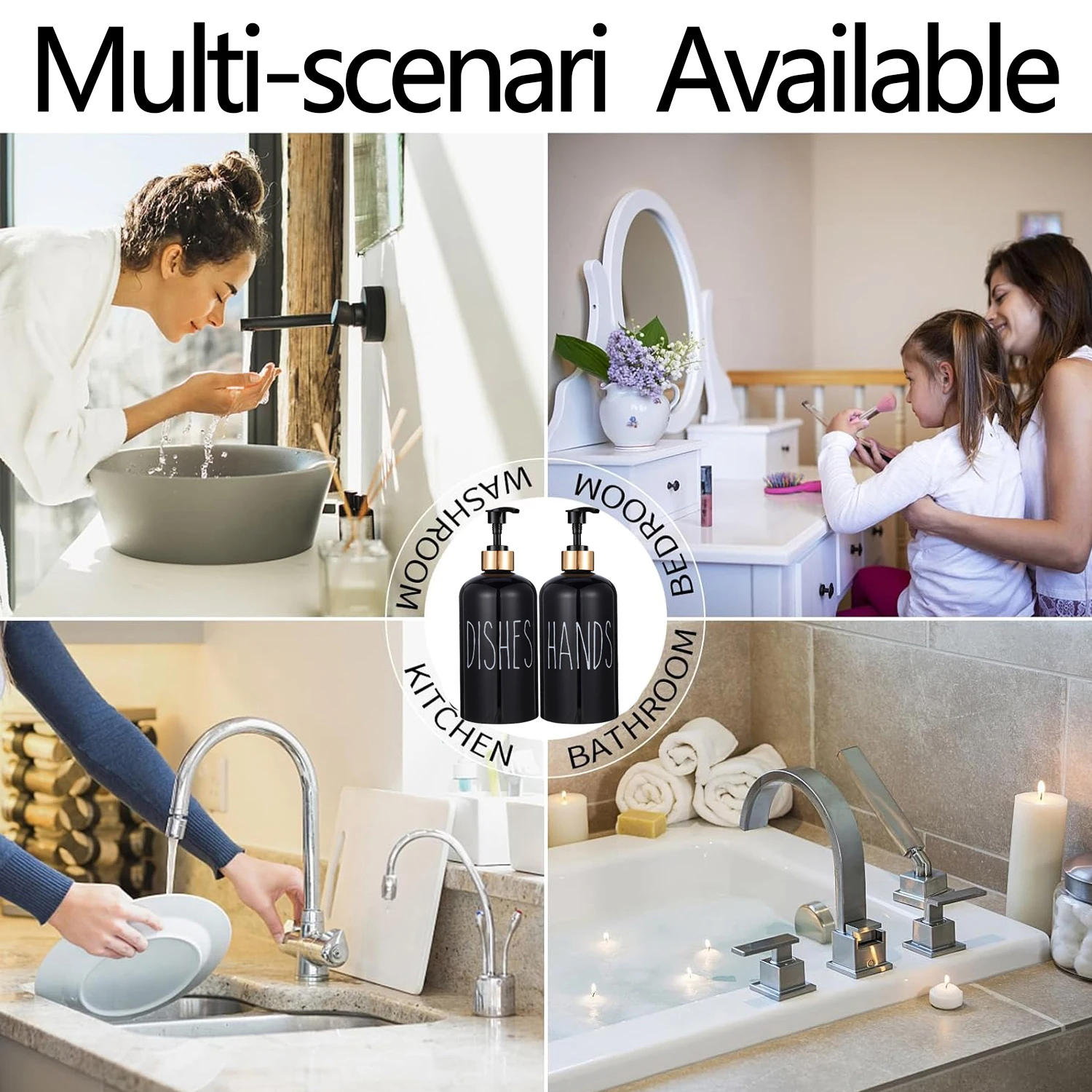 Soap Dispenser Soap Liquid Box Pressing Soap Liquid Box Boston Dish and Hands Soap Dispenser for Kitchen Sink Refillable Detergent Hand Sanitizer Container Farmhouse Home Organizer
