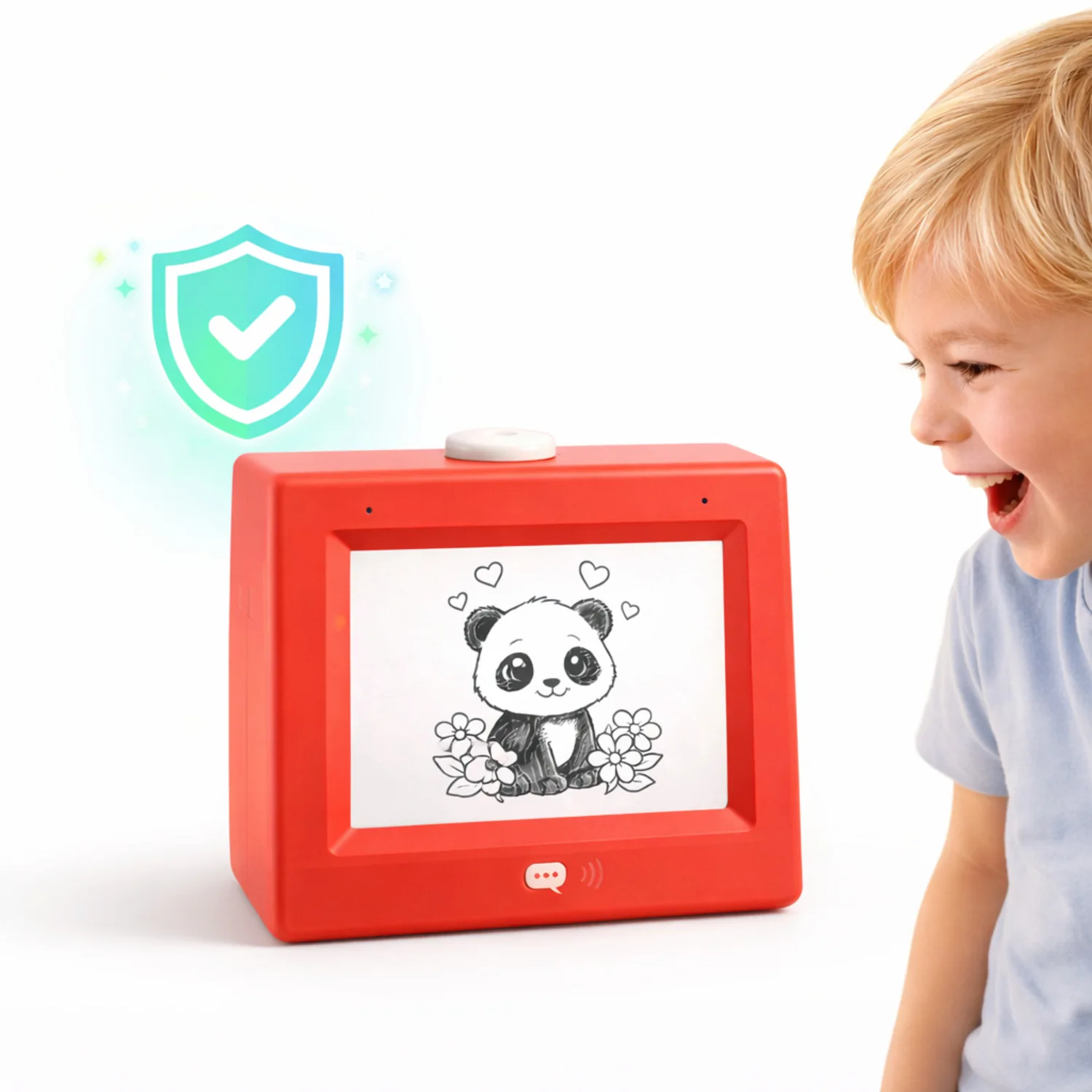 스티커 박스 AI 음성 활성화 스티커 메이커 (어린이용) 즉석 무잉크 감열 프린터 (푸시 투 토크 이미지 생성 기능 포함)