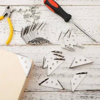  ขายึดเข้ามุมสแตนเลสพร้อมสกรู 90 ° มุมขวาสําหรับเฟอร์นิเจอร์ไม้ชั้นวางตู้เชื่อมต่อมุม 7-210 ชิ้น 2