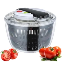 LMETJMA 3L Salad Spinner Large Salad Sowl With Lid One-handed Easy Press Salad Spinner Washer Dryer Drainer Mixer JT249 1