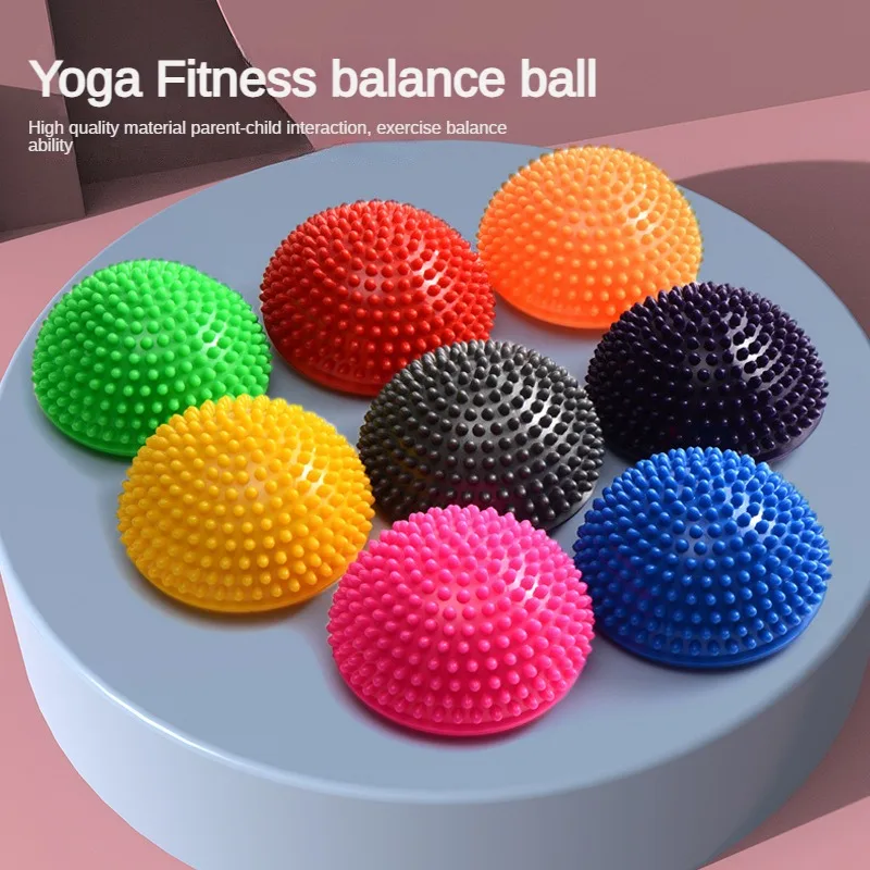 Fitness Ball Massage Ball Agility Training Ball Inflatable Half Sphere Yoga Balls PVC Massage Fitball Exercises Trainer Balancing For Gym Pilates Sport