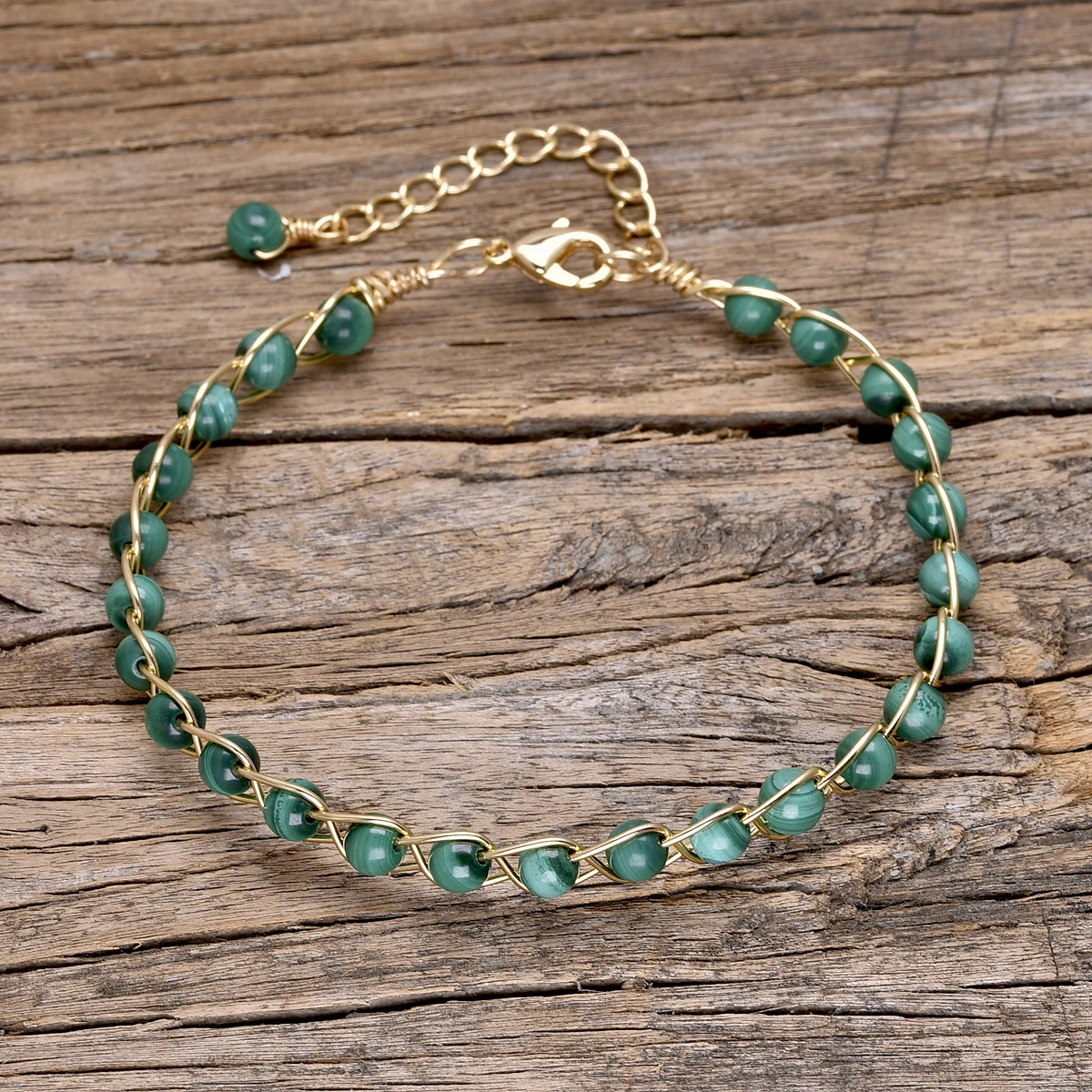 Handcrafted malachite energy bracelet