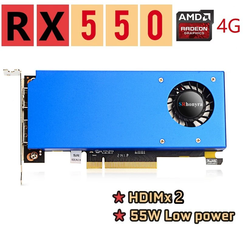 SRhonyra GT730 RX550 GT1030 GTX1050 1050Ti 4GB Low Profile
