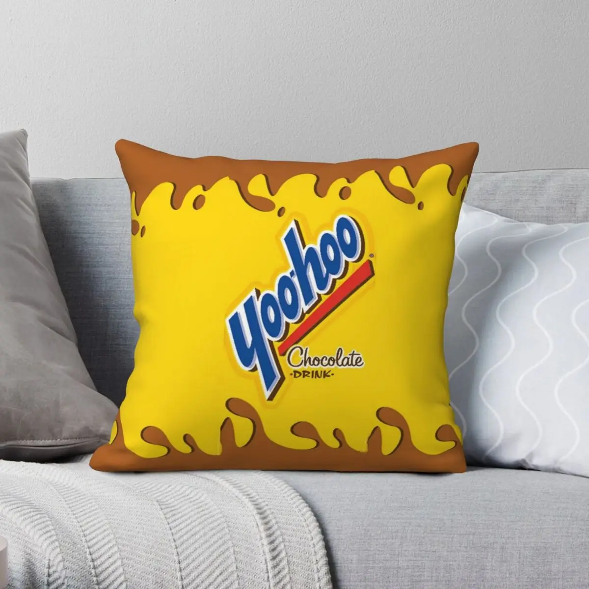 

Квадратная наволочка Yoohoo в виде шоколада, молока, полиэстер, лен, бархат, креативная Декоративная Наволочка на молнии, домашняя наволочка для подушки