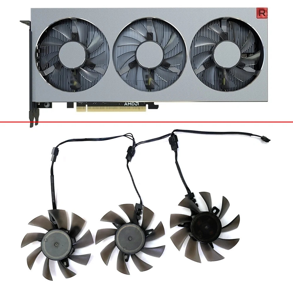 

75MM 4PIN Double roller balls DIY FD7010H12S FD8015H12S Cooling Fan AMD RX RADEON VII GPU FAN For XFX ASUS MSI RX RADEON VII Fan