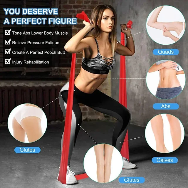 Elastic Yoga Fitness Bands Yoga Pilates Resistance Bands for Men Women Home Work Out Band Yoga Flexibility Stretching Equipment 5