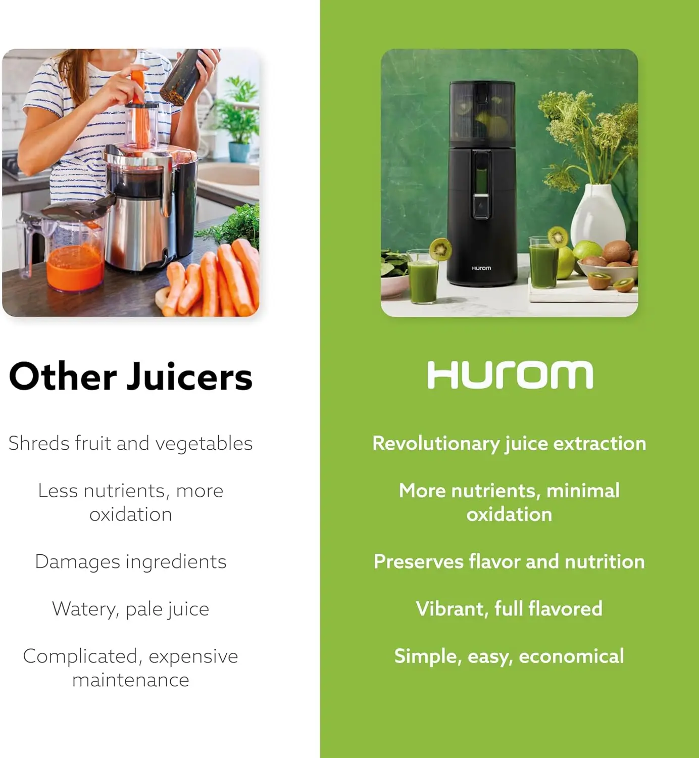 H400 Easy Clean Slow Juicer, Matte Black Hands Free  Hopper Fits Whole Produce  Quiet Motor | Scrub Free Cleaning | BP 6