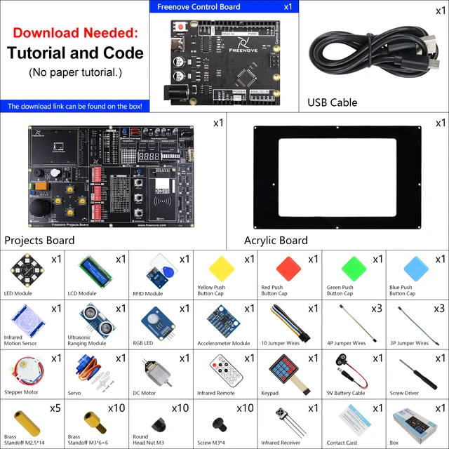 FREENOVE Projects Kit for Raspberry Pi 4 B 3 B+ 400, Python C Java Scratch  Code, 607-Page Detailed Tutorial, 102 Projects, Simple Wiring (Raspberry Pi