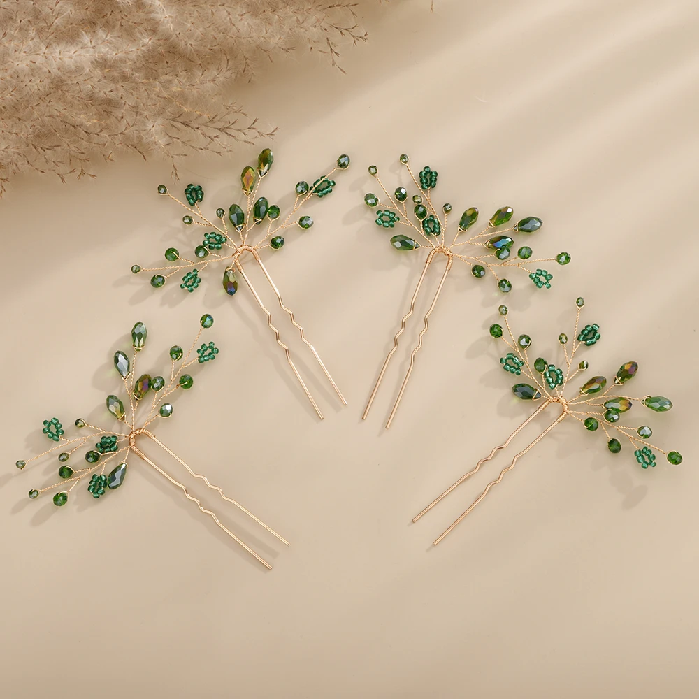Hair accessories, bridal hair accessories, bridal jewelry set, wedding head jewelry, hairpins, crystal headwear, women, bridesmaids headpieces 4PCS